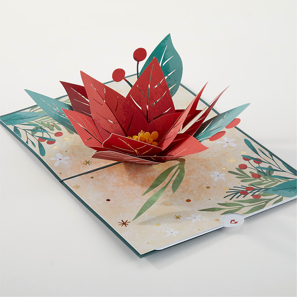 Happiest Holidays Poinsettia and Lovepop Card – LAVENDER'S FLOWERS, Richmond BC