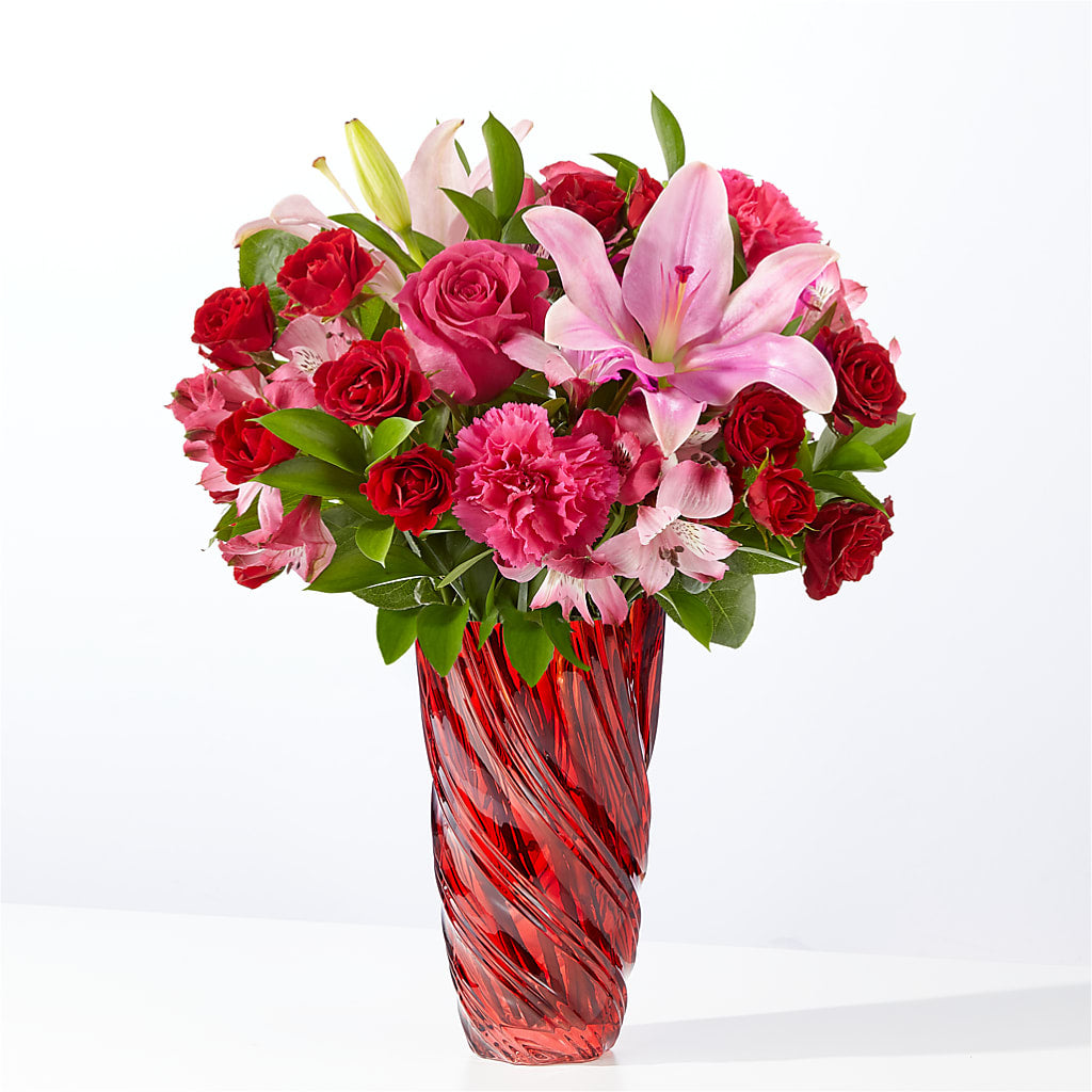 In Love Bouquet with Luxe Swirl Vase – LAVENDER'S FLOWERS, Richmond BC