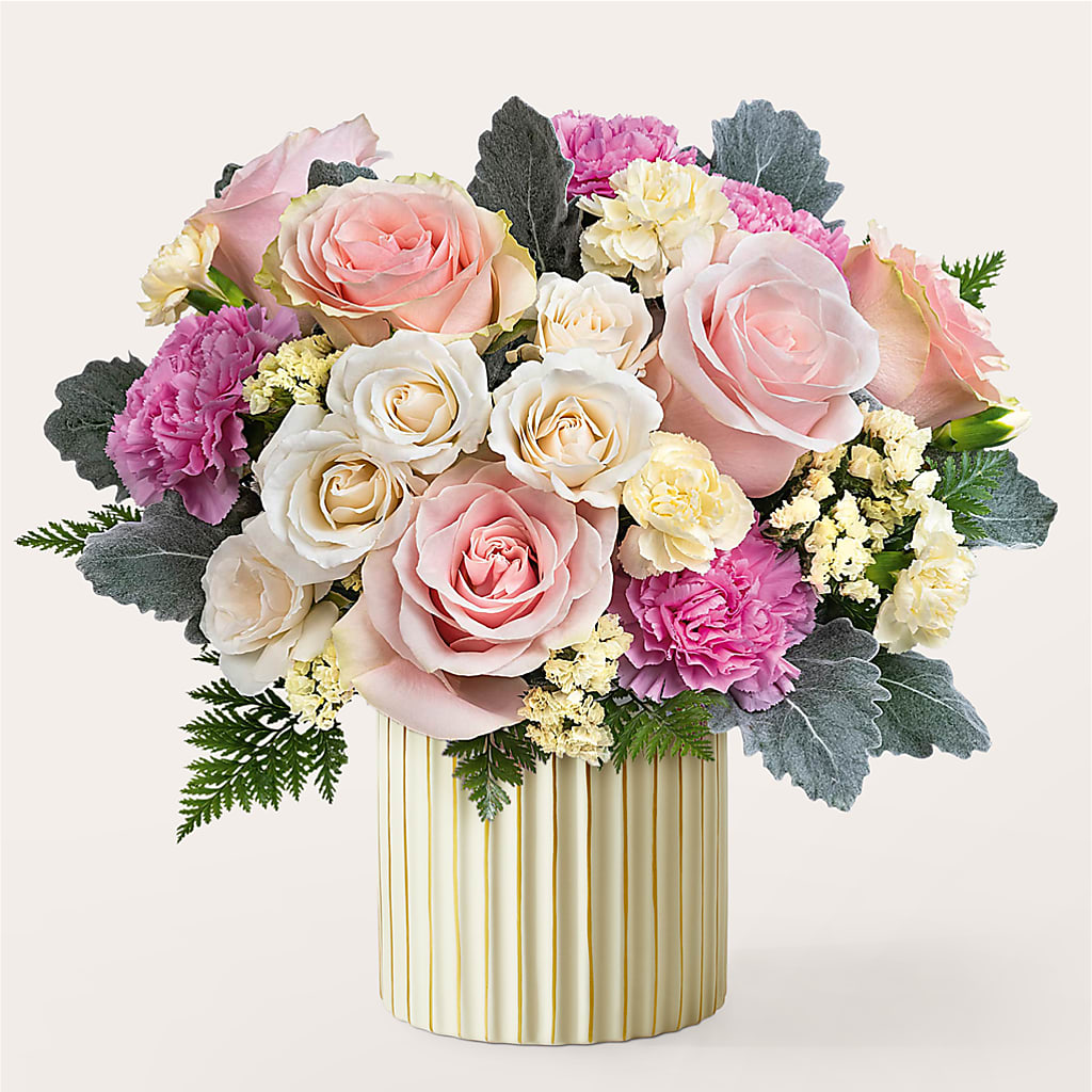 Blissful Moments Bouquet with Ivory Vase – LAVENDER'S FLOWERS, Richmond BC