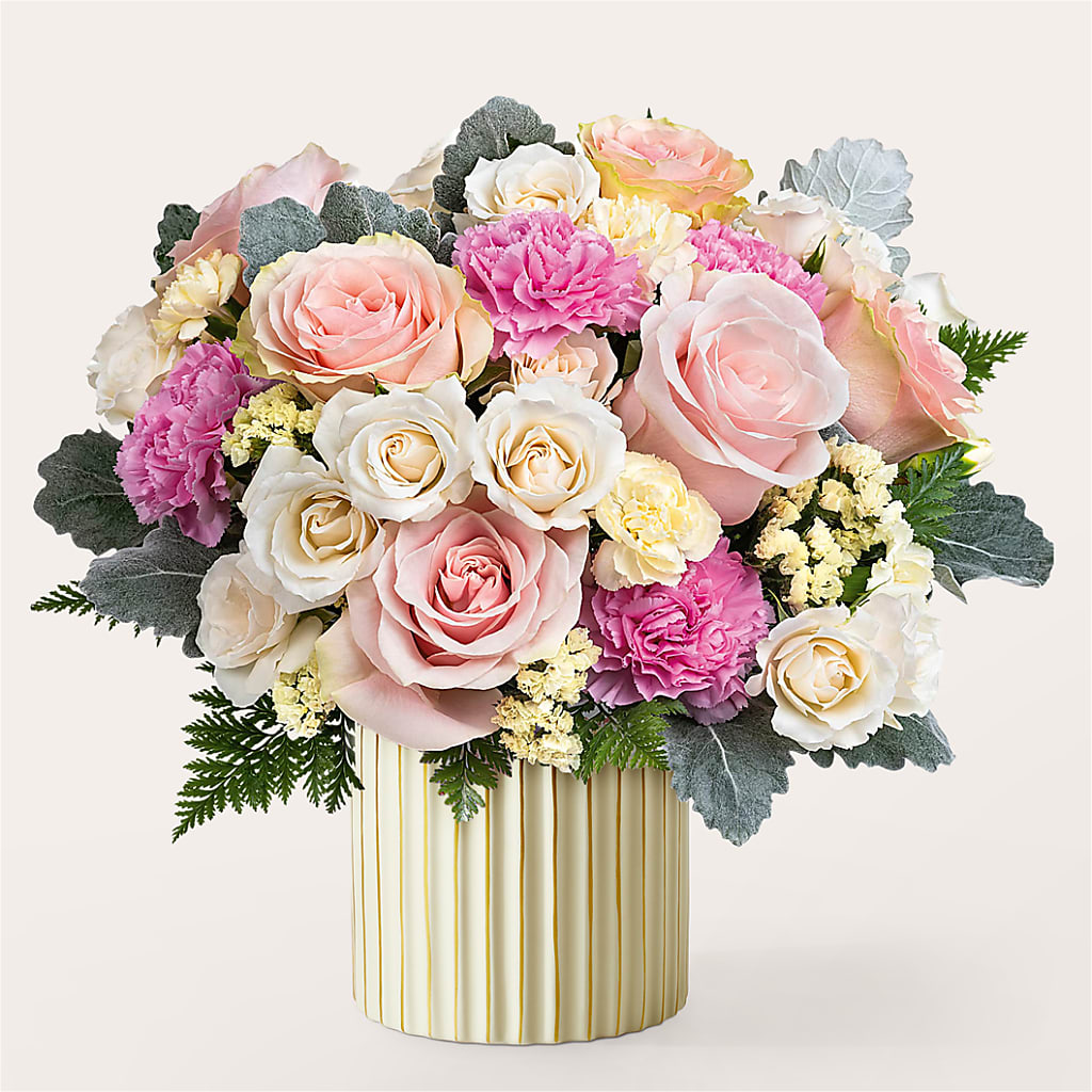 Blissful Moments Bouquet with Ivory Vase – LAVENDER'S FLOWERS, Richmond BC