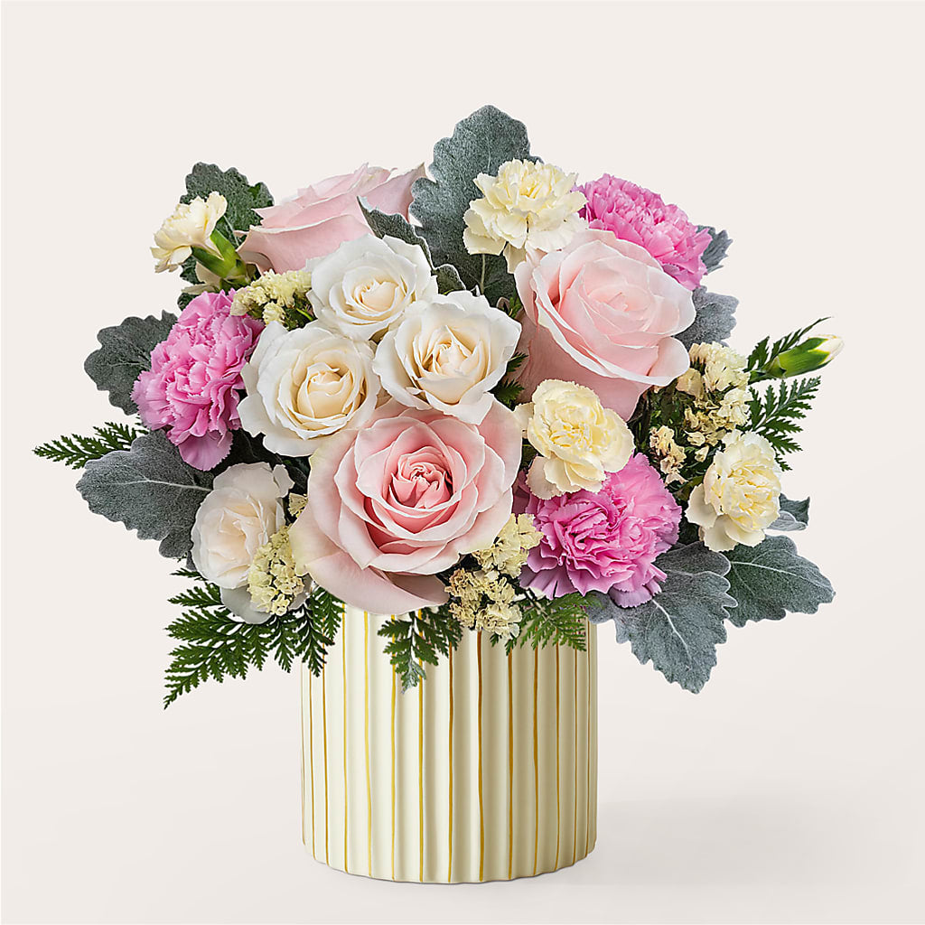 Blissful Moments Bouquet with Ivory Vase – LAVENDER'S FLOWERS, Richmond BC