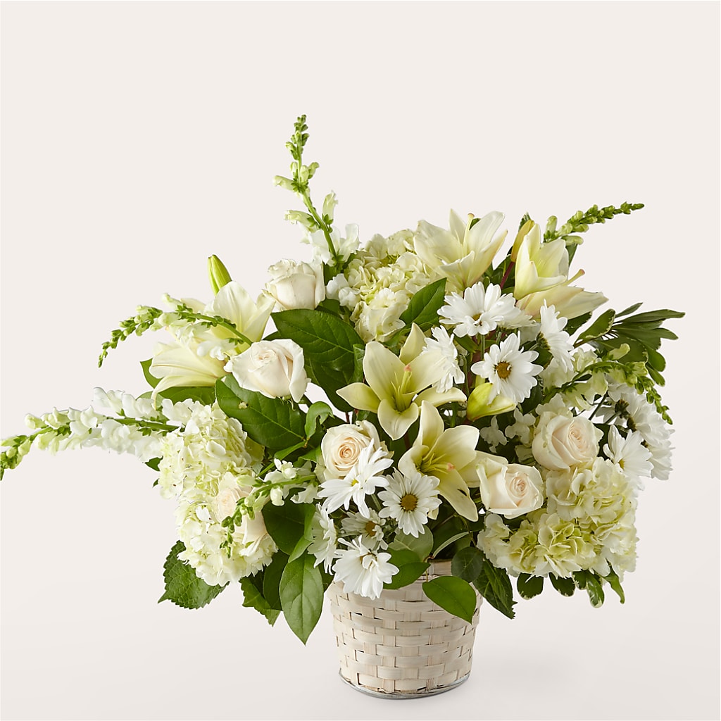Ivory Elegance Floral Basket – LAVENDER'S FLOWERS, Richmond BC
