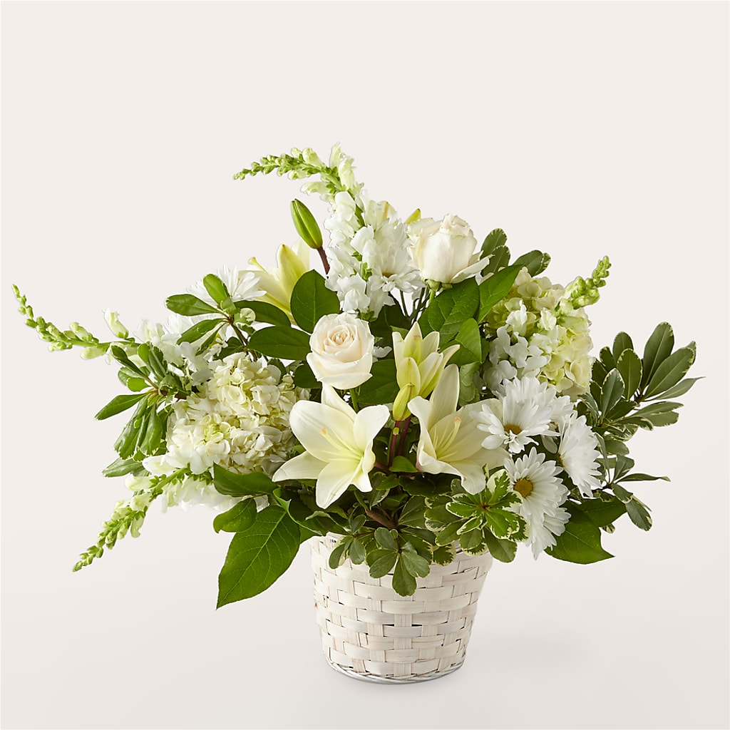 Ivory Elegance Floral Basket – LAVENDER'S FLOWERS, Richmond BC