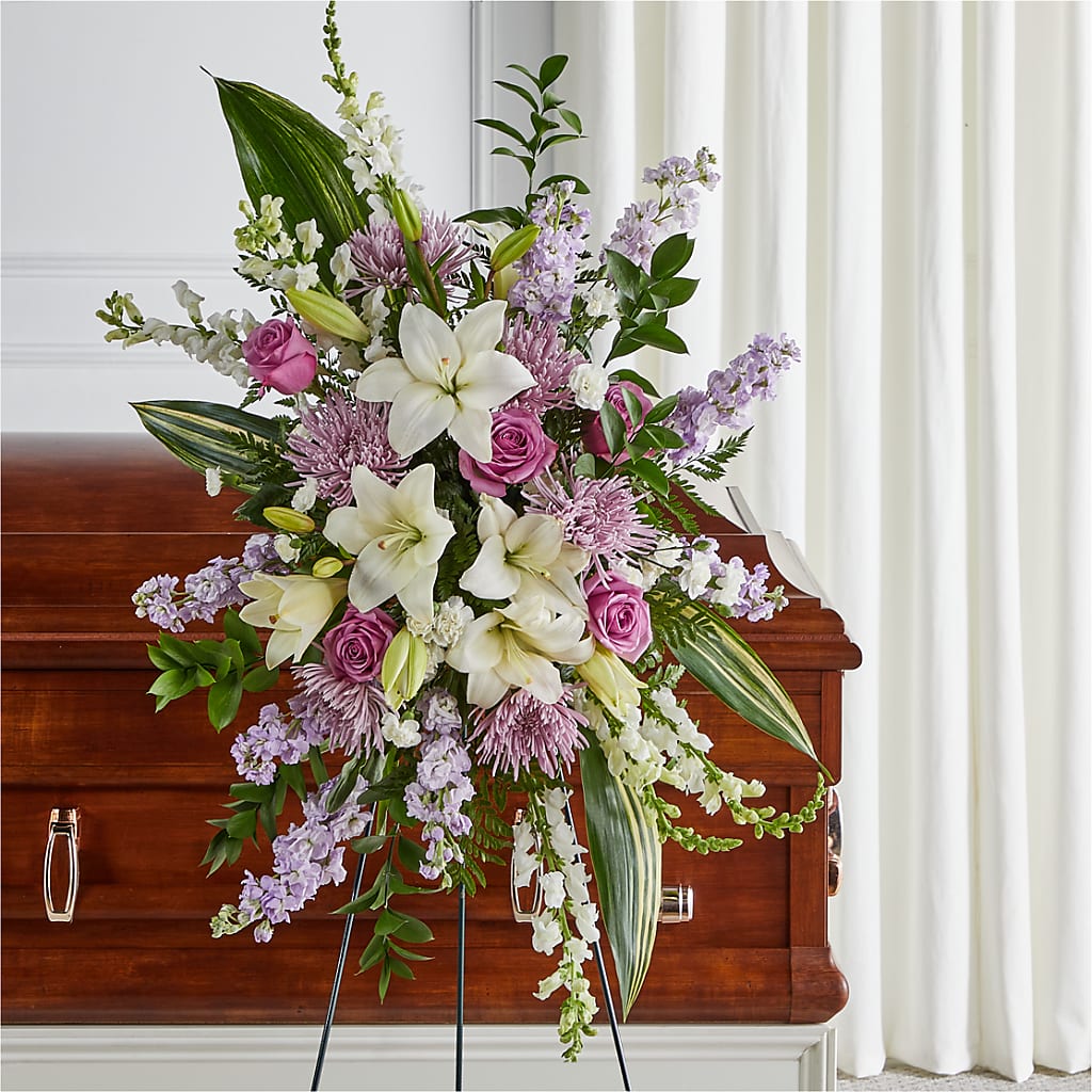 Grateful Hearts Standing Spray – LAVENDER'S FLOWERS, Richmond BC