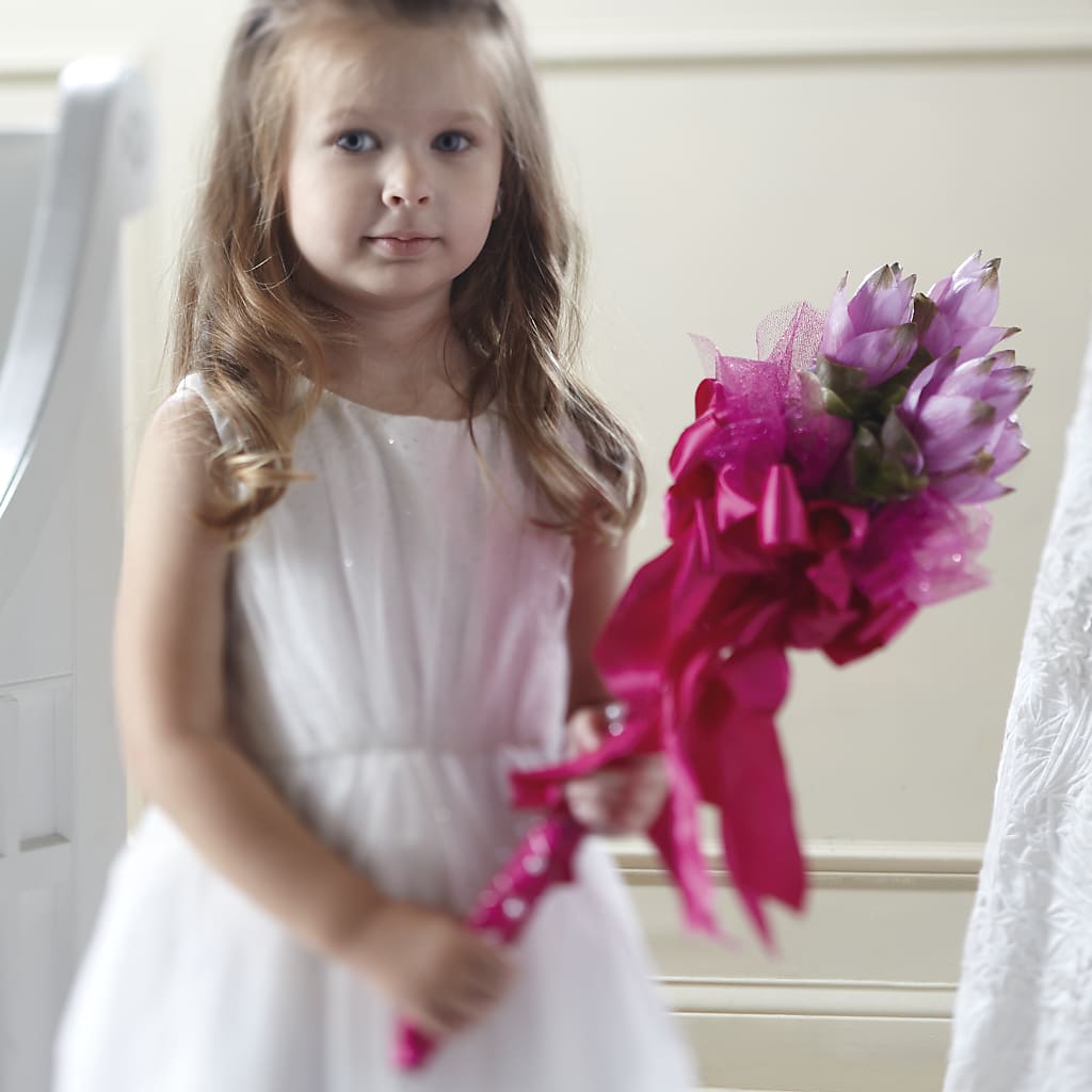 Sparkle Pink Flower Girl Bouquet – LAVENDER'S FLOWERS, Richmond BC