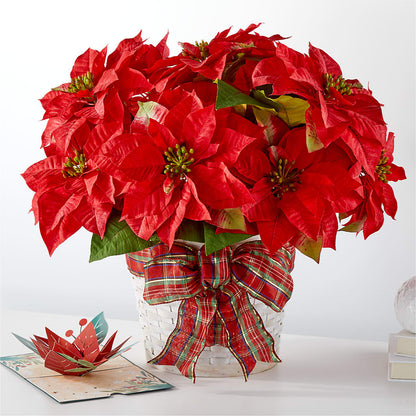 Happiest Holidays Poinsettia and Lovepop Card – LAVENDER'S FLOWERS, Richmond BC