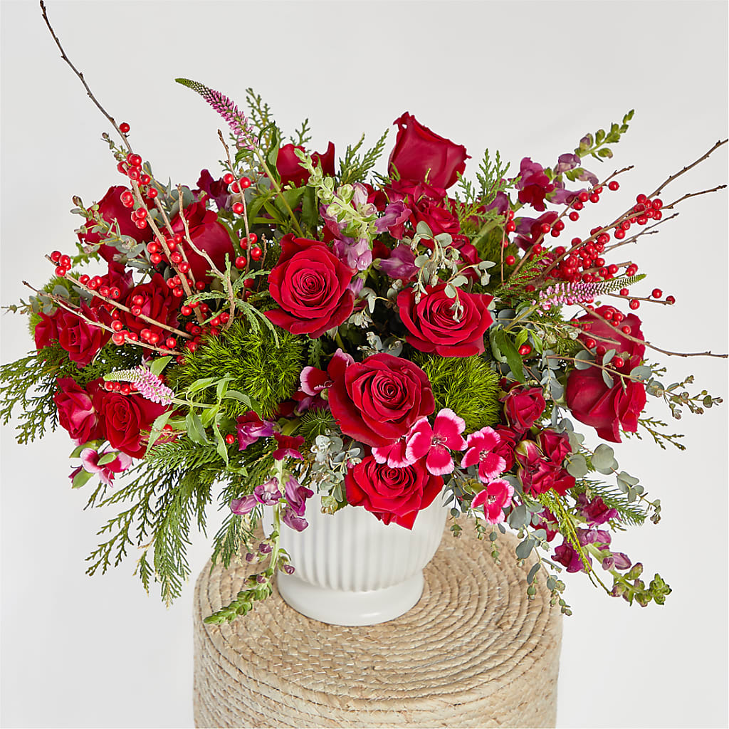Big Red Bow Bouquet – LAVENDER'S FLOWERS, Richmond BC