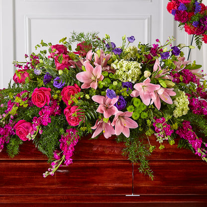 Radiant Tribute Casket Spray – LAVENDER'S FLOWERS, Richmond BC