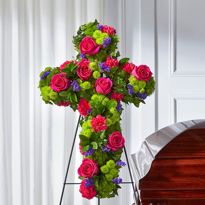 Tribute Rose Floral Cross – LAVENDER'S FLOWERS, Richmond BC
