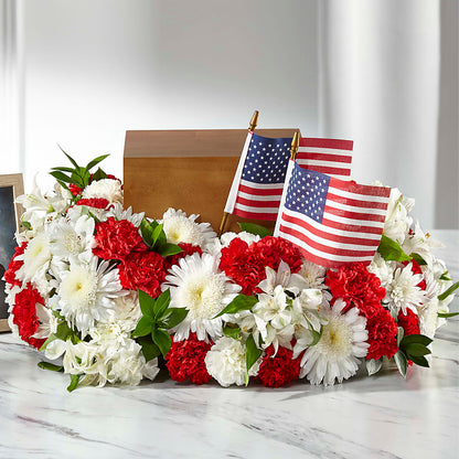 Spirit of Patriotism Cremation Adornment – LAVENDER'S FLOWERS, Richmond BC