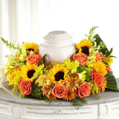 Faithful Sunflower Cremation Adornment – LAVENDER'S FLOWERS, Richmond BC