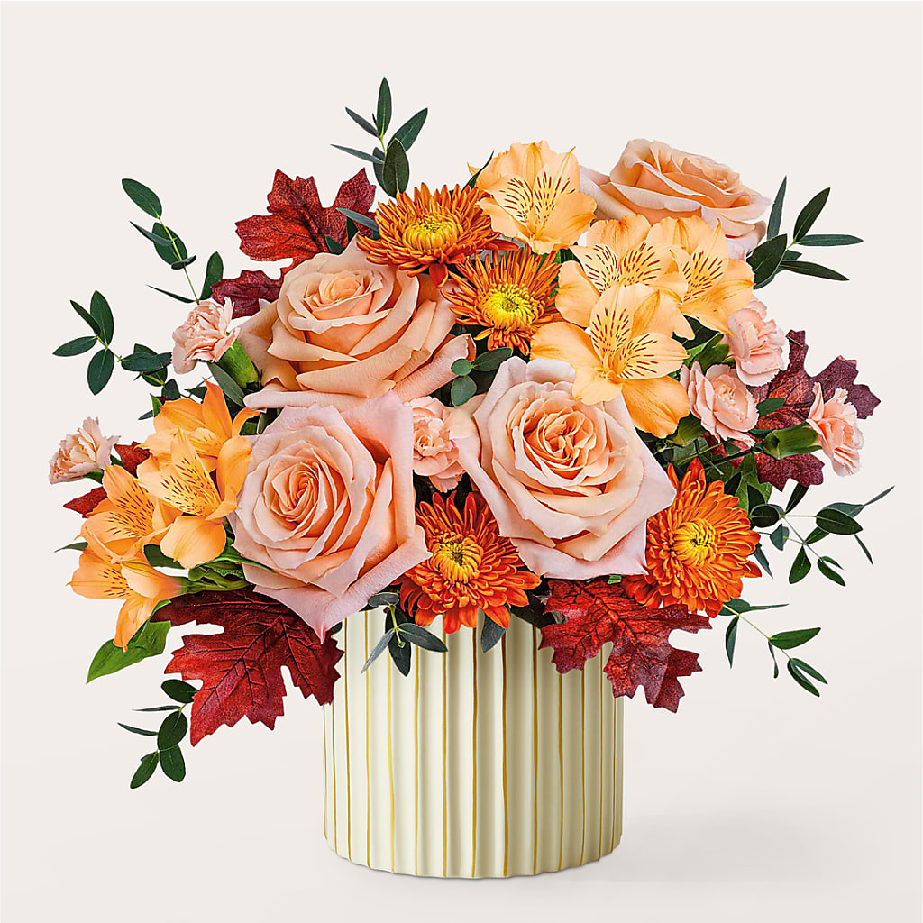 Spiced Latte Bouquet with Ivory Vase – LAVENDER'S FLOWERS, Richmond BC