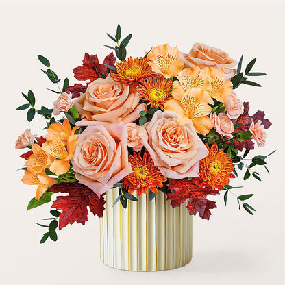 Spiced Latte Bouquet with Ivory Vase – LAVENDER'S FLOWERS, Richmond BC
