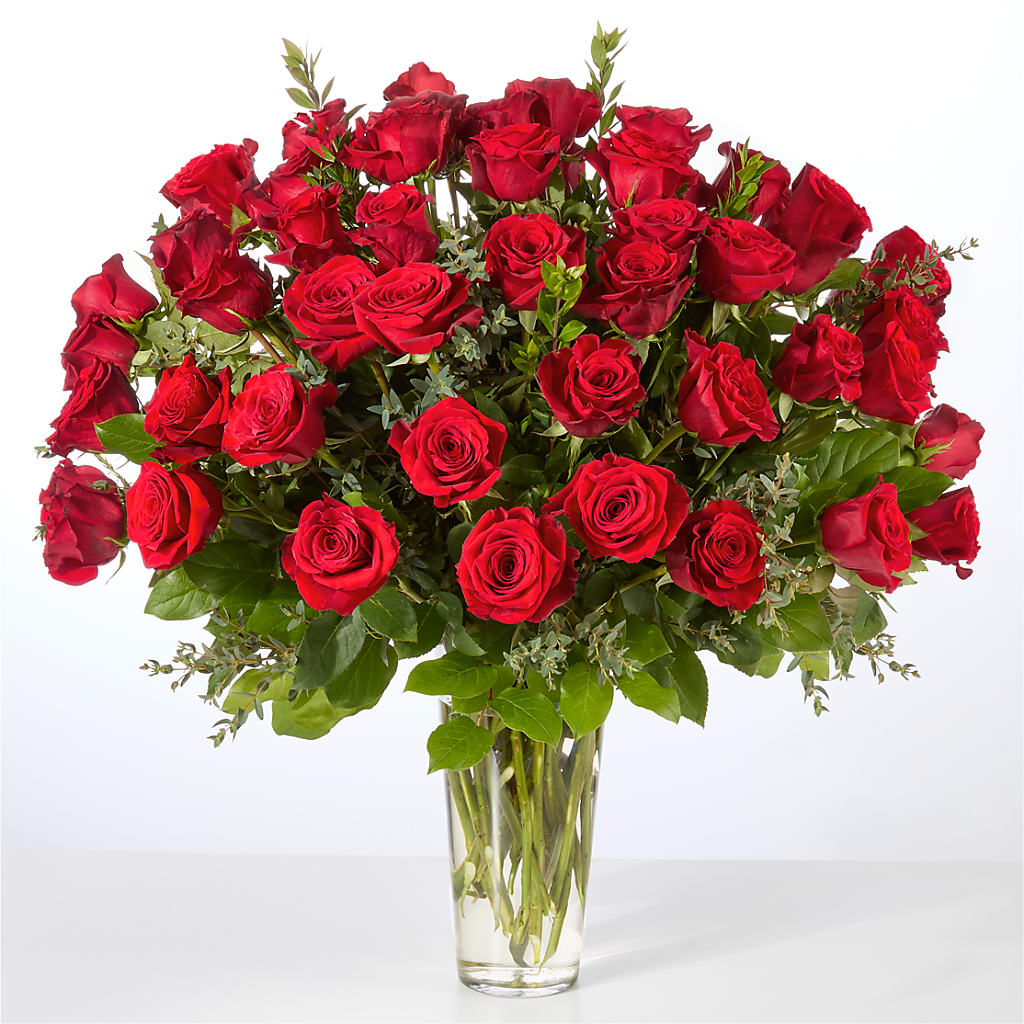 Forever Yours Fifty Stem Red Rose Bouquet – LAVENDER'S FLOWERS, Richmond BC
