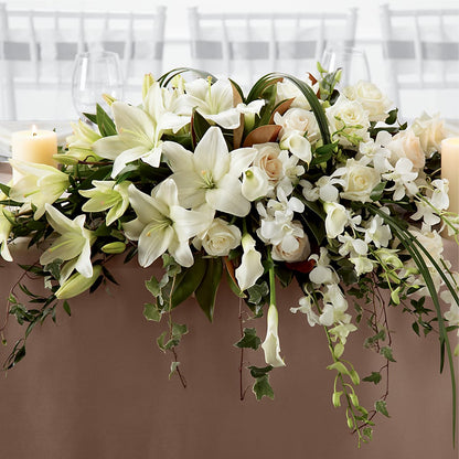 White Linen Arrangement – LAVENDER'S FLOWERS, Richmond BC