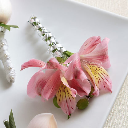 Pink Peruvian Lily Boutonniere – LAVENDER'S FLOWERS, Richmond BC