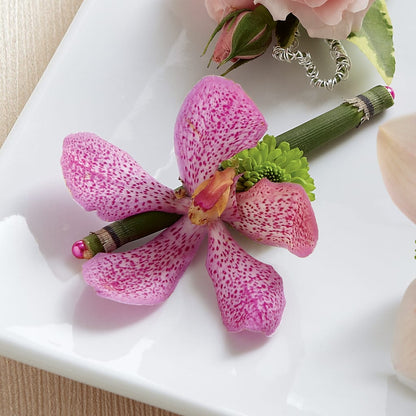 Pink Mokara Boutonniere – LAVENDER'S FLOWERS, Richmond BC
