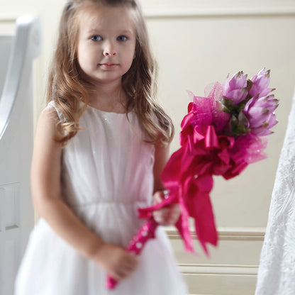 Sparkle Pink Flower Girl Bouquet – LAVENDER'S FLOWERS, Richmond BC