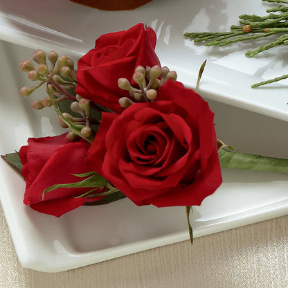 Red Spray Rose Boutonniere – LAVENDER'S FLOWERS, Richmond BC